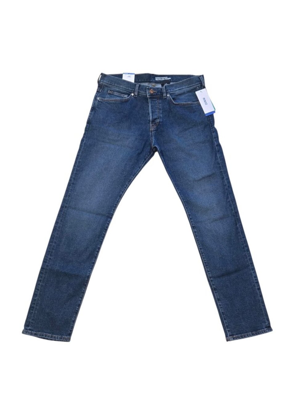 NWT H&M Slim Low Waist Jeans 34x32 Men's Button Fly Recycled Denim Pants Y2K
